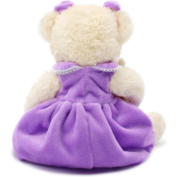 10" Oitscute Purple Small Teddy Bear with Cloth Stuffed Animal Soft Plush Toy - Picture 4 of 5